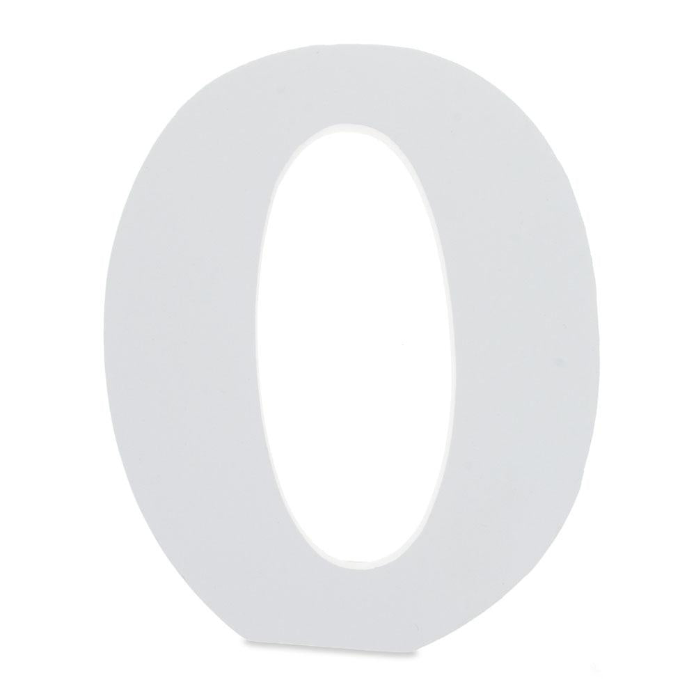 Courier Font White Color Wooden Letter O (6 Inches) in White color,  shape