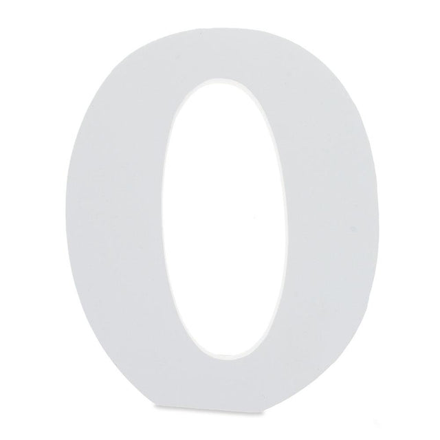 Courier Font White Color Wooden Letter O (6 Inches) in White color