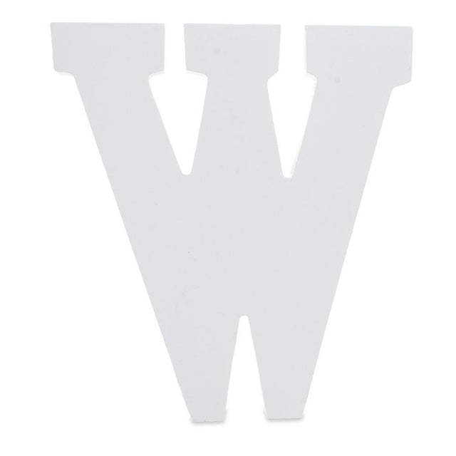 Courier Font White Color Wooden Letter W (6 Inches) in White color,  shape