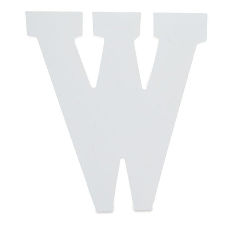 Wood Courier Font White Color Wooden Letter W (6 Inches) in White color