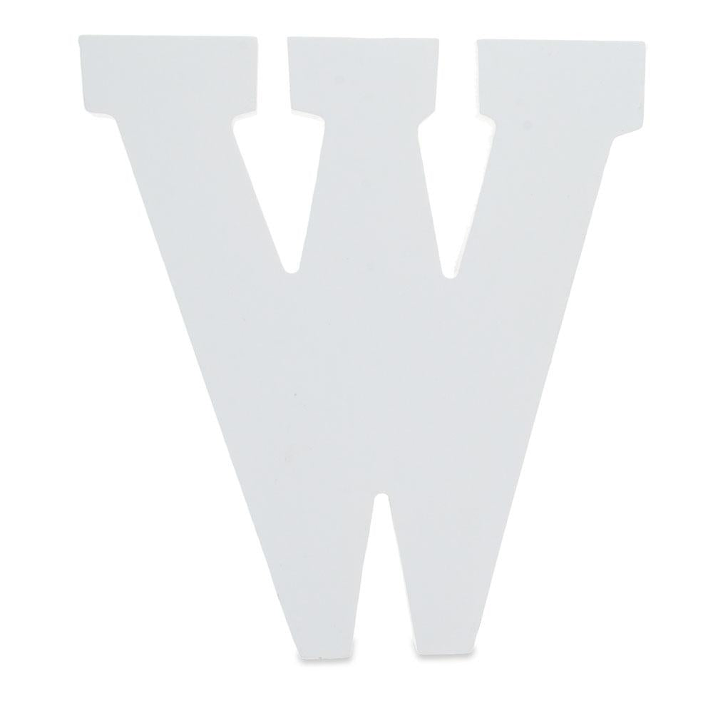 Courier Font White Color Wooden Letter W (6 Inches) in White color