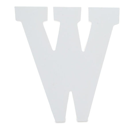 Courier Font White Color Wooden Letter W (6 Inches) in White color