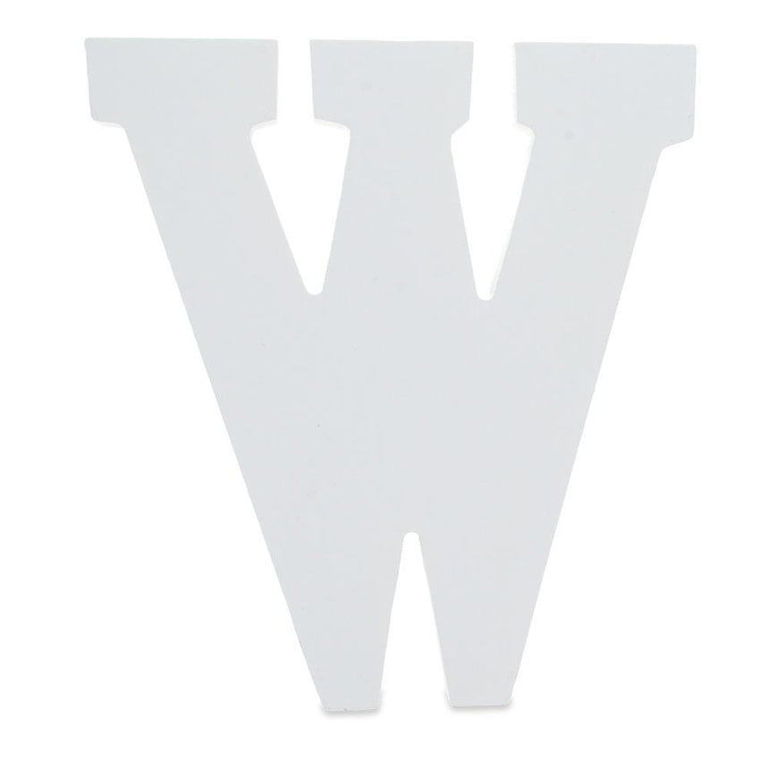 Courier Font White Color Wooden Letter W (6 Inches) in White color