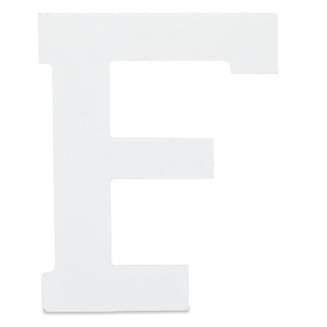 Wood Courier Font White Color Wooden Letter F (6 Inches) in White color