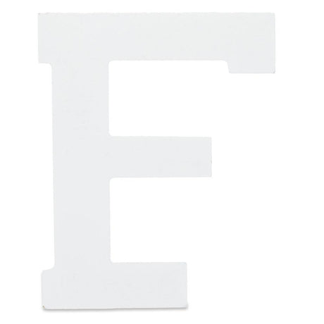 Courier Font White Color Wooden Letter F (6 Inches) in White color
