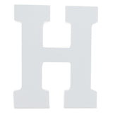 Courier Font White Color Wooden Letter H (6 Inches) in White color