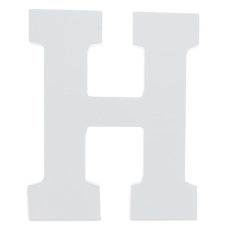 Courier Font White Color Wooden Letter H (6 Inches) in White color