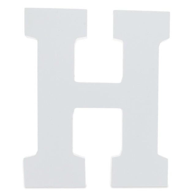 Courier Font White Color Wooden Letter H (6 Inches) in White color
