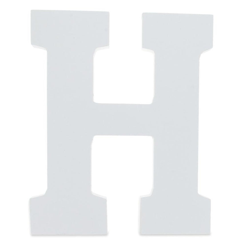 Courier Font White Color Wooden Letter H (6 Inches) in White color