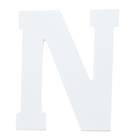 Courier Font White Color Wooden Letter N (6 Inches) in White color