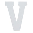 Courier Font White Color Wooden Letter V (6 Inches) in White color