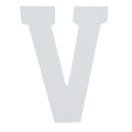 Courier Font White Color Wooden Letter V (6 Inches) in White color