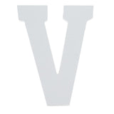 Courier Font White Color Wooden Letter V (6 Inches) in White color