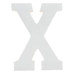 Courier Font White Color Wooden Letter X (6 Inches) in White color,  shape
