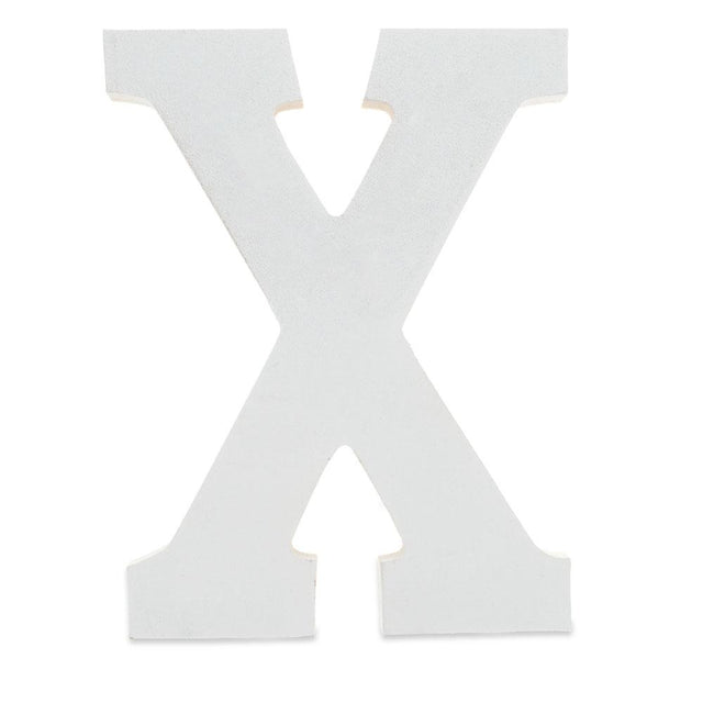 Wood Courier Font White Color Wooden Letter X (6 Inches) in White color
