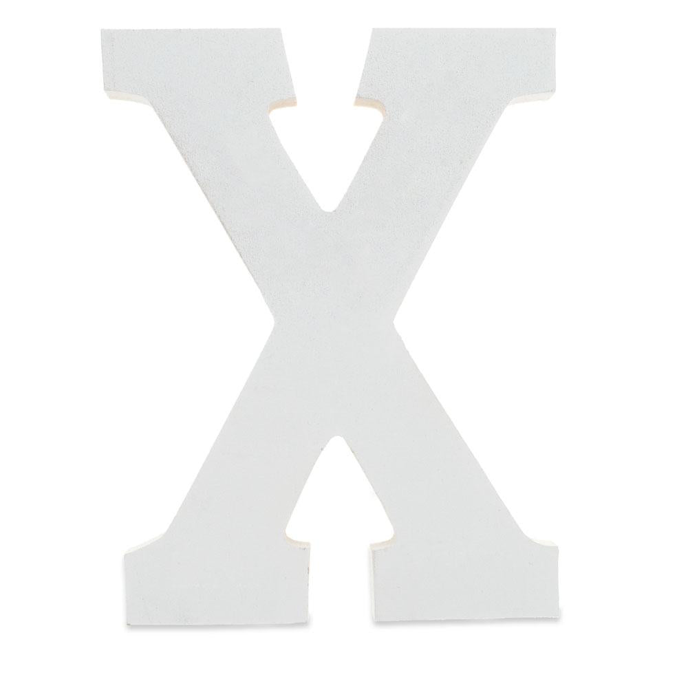 Courier Font White Color Wooden Letter X (6 Inches) by BestPysanky
