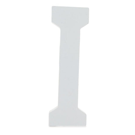 Wood Courier Font White Color Wooden Letter I (6 Inches) in White color