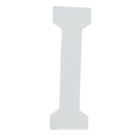 Courier Font White Color Wooden Letter I (6 Inches) in White color