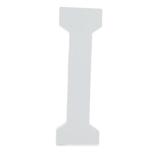 Courier Font White Color Wooden Letter I (6 Inches) in White color