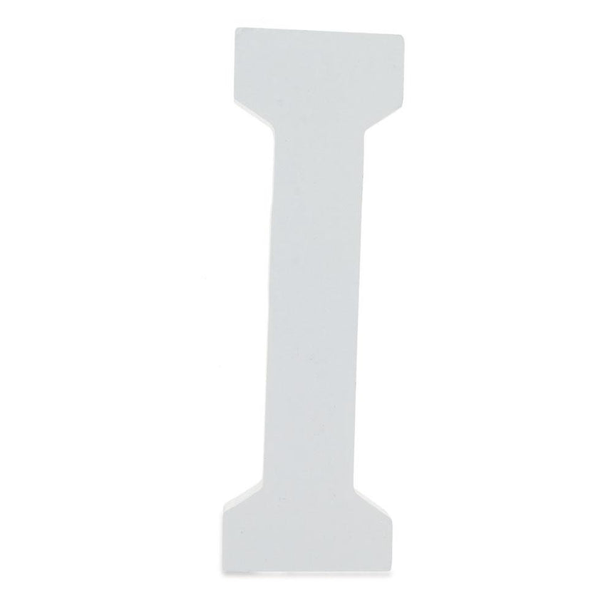 Courier Font White Color Wooden Letter I (6 Inches) in White color