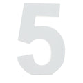 Courier Font White Color Wooden Number 5 (6 Inches) in White color