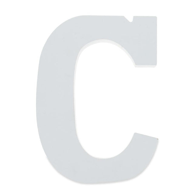 Courier Font White Color Wooden Letter C (6 Inches) in White color,  shape