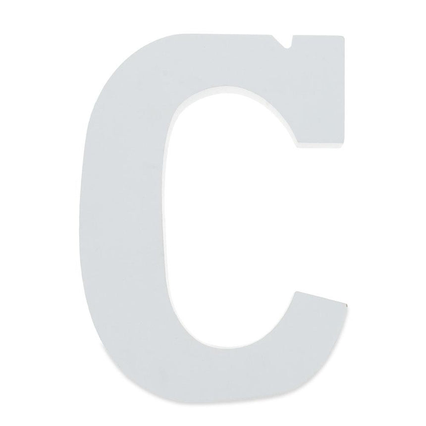Courier Font White Color Wooden Letter C (6 Inches) in White color