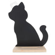 Wood Standing Black Cat Chalkboard 9.25 Inches in Black color