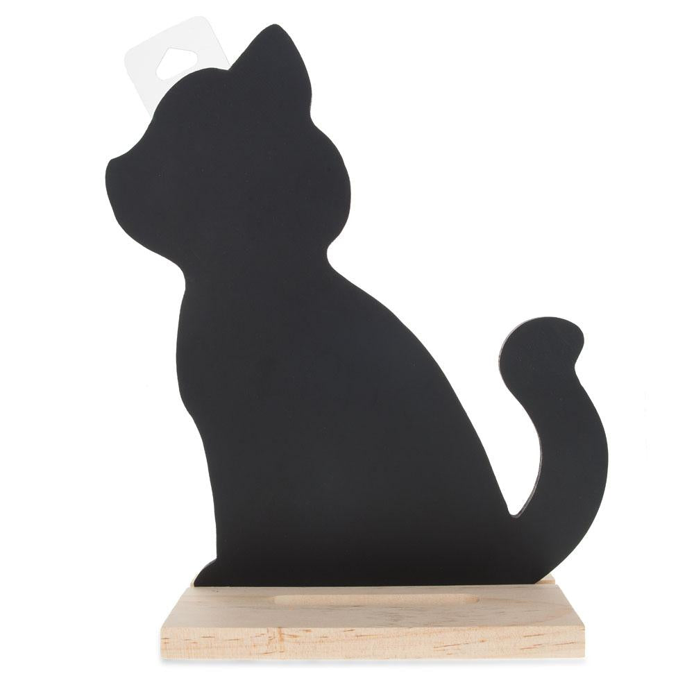 Standing Black Cat Chalkboard 9.25 Inches in Black color