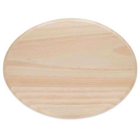 Wood Unfinished Unpainted Wooden Oval Shape Cutout DIY Craft 12 Inches in Beige color Oval