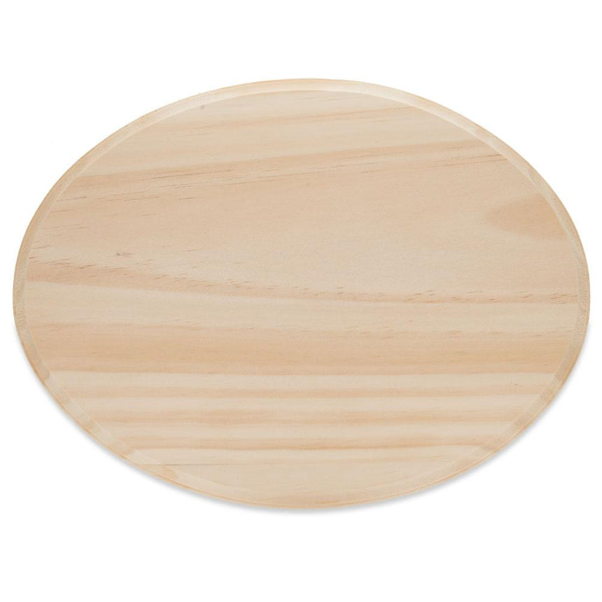 Unfinished Unpainted Wooden Oval Shape Cutout DIY Craft 12 Inches in Beige color Oval
