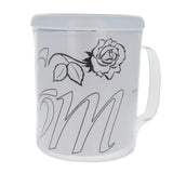 Plastic Mugs with Text "LOVE YOU" DIY Craft in White color
