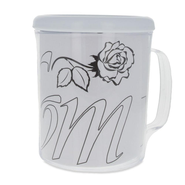 Plastic Mugs with Text "LOVE YOU" DIY Craft in White color