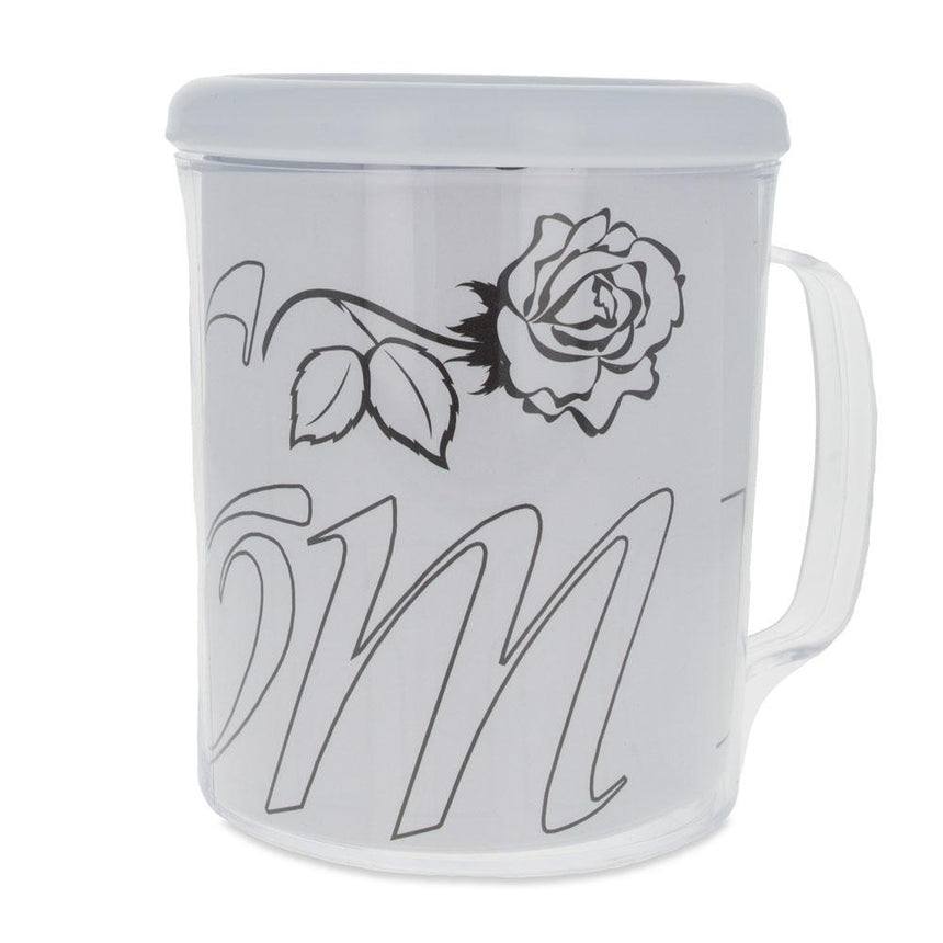 Plastic Mugs with Text "LOVE YOU" DIY Craft in White color