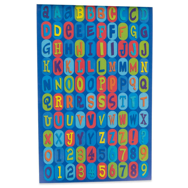 600 Letters and Numbers Stickers in Multi color, Rectangular shape