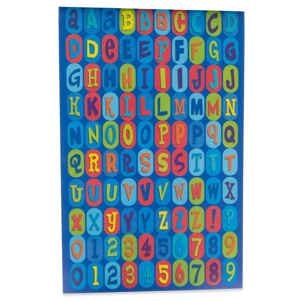 600 Letters and Numbers Stickers in Multi color Rectangular