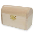 Unfinished Wooden Jewelry or Storage Trinket Gift Box Chest with Clasp DIY Unpainted Craft 4.75 Inches in Beige color
