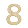 Unfinished Unpainted Wooden Number 8 (Eight) 6 Inches in Beige color