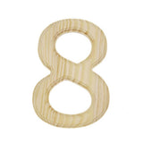 Unfinished Unpainted Wooden Number 8 (Eight) 6 Inches in Beige color