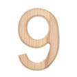 Wood Unfinished Wooden Number 9 (Nine) 6 Inches in Beige color