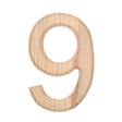 Unfinished Wooden Number 9 (Nine) 6 Inches in Beige color