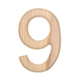 Unfinished Wooden Number 9 (Nine) 6 Inches in Beige color