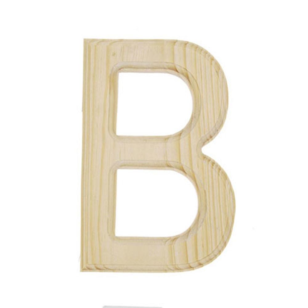 Unfinished Unpainted Wooden Letter B (6 Inches) in Beige color,  shape