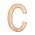 Unfinished Unpainted Wooden Letter C (6 Inches) in Beige color