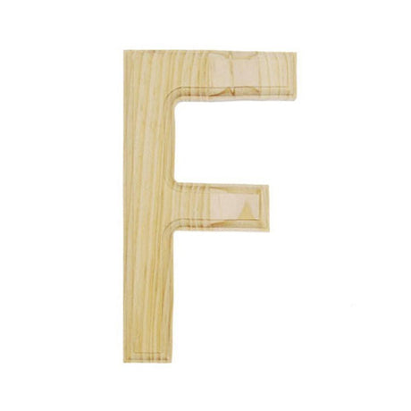 Wood Unfinished Unpainted Wooden Letter F (6 Inches) in Beige color
