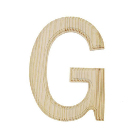 Unfinished Unpainted Wooden Letter G (6 Inches) in Beige color,  shape