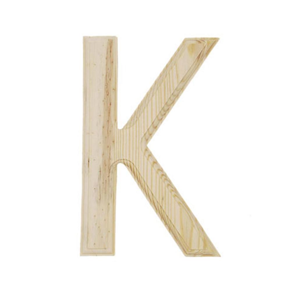 Wood Unfinished Unpainted Wooden Letter K (6 Inches) in Beige color