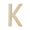 Unfinished Unpainted Wooden Letter K (6 Inches) in Beige color,  shape