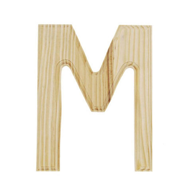 Unfinished Unpainted Wooden Letter M (6 Inches) in Beige color,  shape