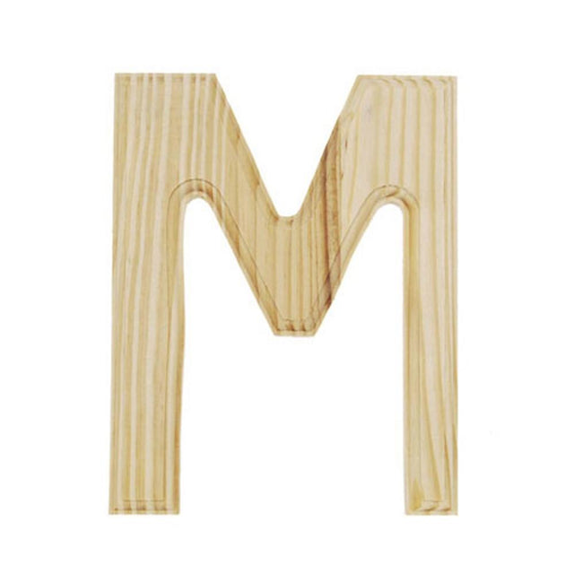 Unfinished Unpainted Wooden Letter M (6 Inches) in Beige color